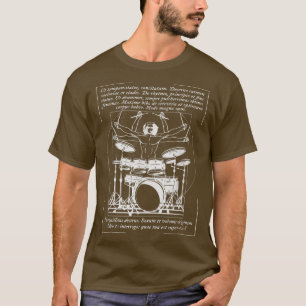 Vitruvian Drummer Rock Music I Rock and Roll Drums T-shirt