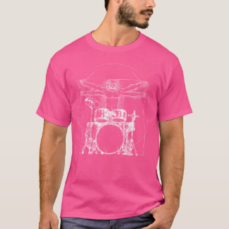 Vitruvian Drummer Vitruvian Man Drummer Drum Set T-shirt