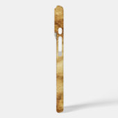 VITRUVIAN MAN Antiek Parchment Red Ruby Monogram Case-Mate iPhone Case (Achterkant / Links)