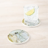 VITRUVIAN MAN Antiek perkament Zandsteen Onderzetter (Zijkant)