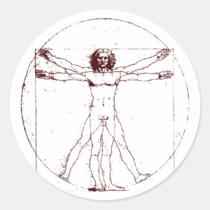 Vitruvian Man BRK Ronde Sticker