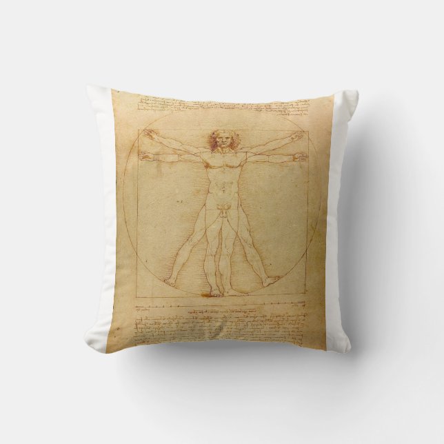 Vitruvian Man by Leonardo da Vinci Kussen (Voorkant)