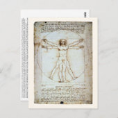 Vitruvian Man, c 1490, Leonardo da Vinci Briefkaar Briefkaart (Voorkant / Achterkant)