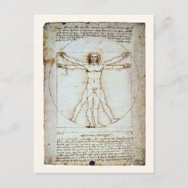 Vitruvian Man, c 1490, Leonardo da Vinci Briefkaar Briefkaart