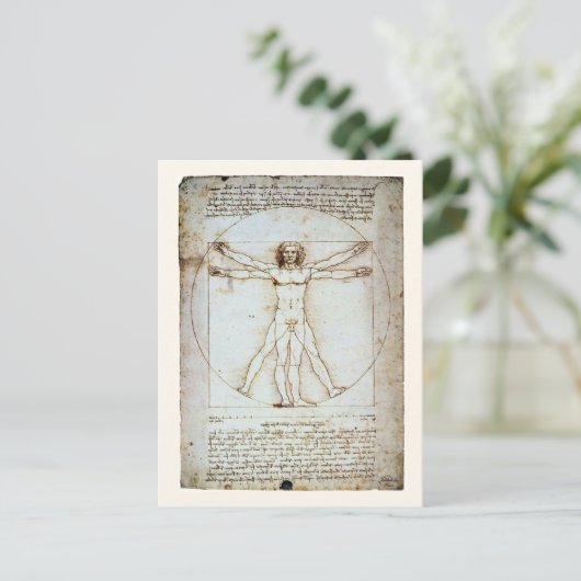 Vitruvian Man, c 1490, Leonardo da Vinci Briefkaar Briefkaart (Staand voorkant)