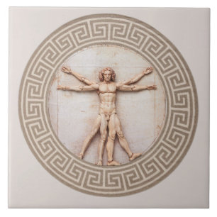 Vitruvian Man door Da Vinci Neutrale Architectuur Tegeltje