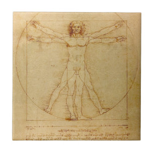 Vitruvian Man door Leonardo Da Vinci Tegeltje