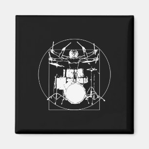 Vitruvian Man Drummer Sticker Magneet