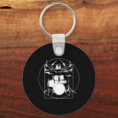 Vitruvian Man Drummer Sticker Sleutelhanger (Voorkant)