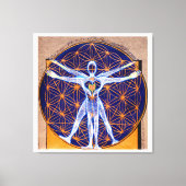 Vitruvian Man, Flower of Life, Squaring Circle Canvas Afdruk (Voorkant)