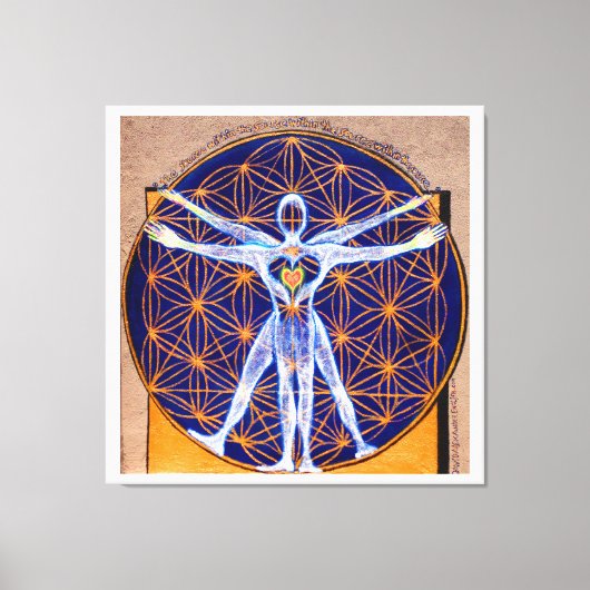 Vitruvian Man, Flower of Life, Squaring Circle Canvas Afdruk (Voorkant)