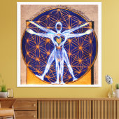 Vitruvian Man, Flower of Life, Squaring Circle Canvas Afdruk (Insitu (Woonkamer))