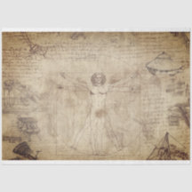 Vitruvian Man Furniture Decoupage Tissue