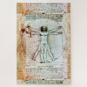 VITRUVIAN MAN Leonardo Da Vinci Antiek Parchment  Legpuzzel (Verticaal)