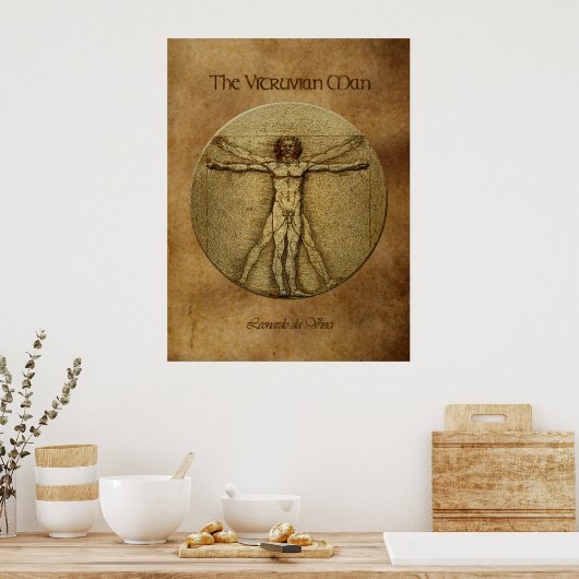 VITRUVIAN MAN Leonardo Da Vinci Art Poster (Keuken)