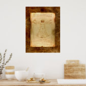 VITRUVIAN MAN Leonardo Da Vinci Art Poster (Keuken)