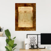 VITRUVIAN MAN Leonardo Da Vinci Art Poster (Thuiskantoor)