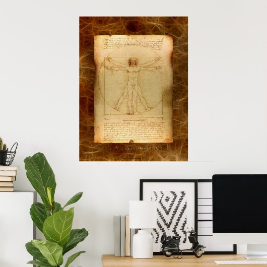 VITRUVIAN MAN Leonardo Da Vinci Art Poster (Thuiskantoor)