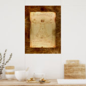 VITRUVIAN MAN Leonardo Da Vinci Art Poster (Keuken)