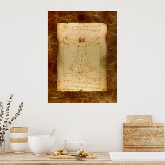 VITRUVIAN MAN Leonardo Da Vinci Art Poster (Keuken)