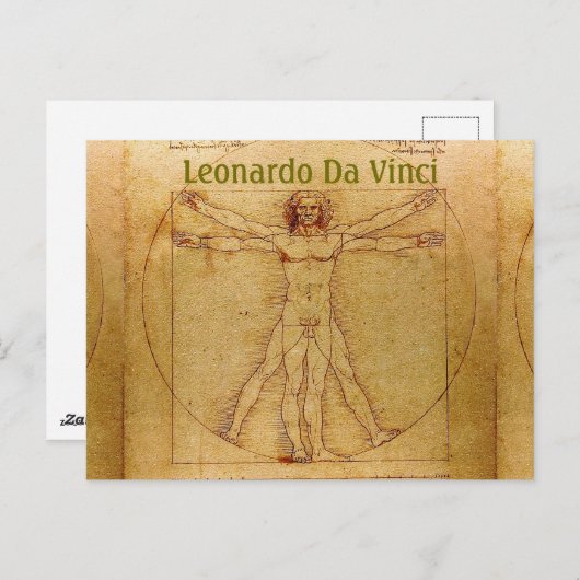 Vitruvian Man-Leonardo Da Vinci Briefkaart (Voorkant / Achterkant)