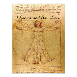 Vitruvian Man-Leonardo Da Vinci Foto Afdruk