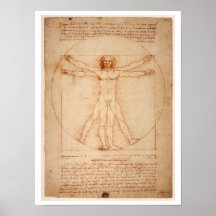 "VITRUVIAN MAN" LEONARDO DA VINCI POSTER