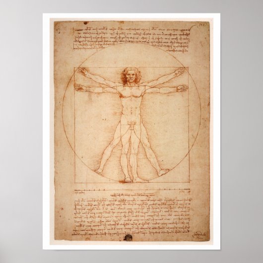 "VITRUVIAN MAN" LEONARDO DA VINCI POSTER (Voorkant)