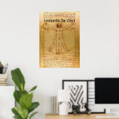 Vitruvian Man-Leonardo Da Vinci Poster (Thuiskantoor)
