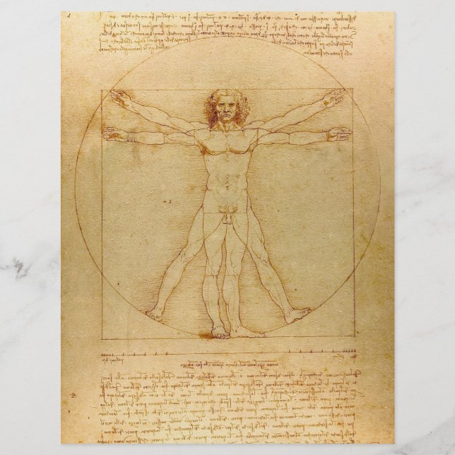 Vitruvian Man van Leonardo Da Vinci (Voorkant)