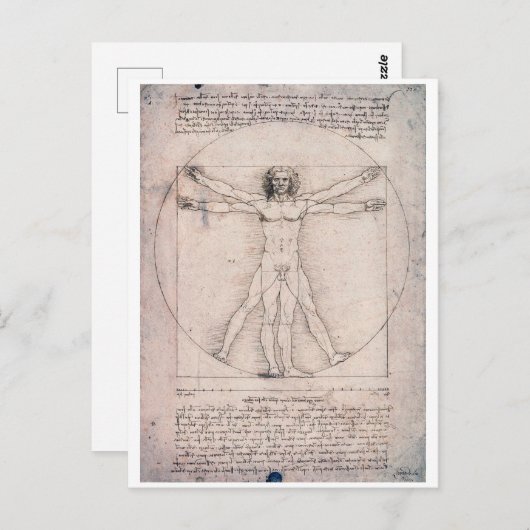 Vitruvian ManVitruvian Man, Leonardo da Vinci Briefkaart (Voorkant / Achterkant)