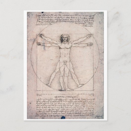 Vitruvian ManVitruvian Man, Leonardo da Vinci Briefkaart (Voorkant)
