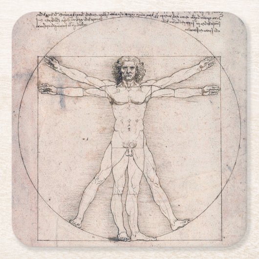 Vitruvian ManVitruvian Man, Leonardo da Vinci Kartonnen Onderzetters (Voorkant)