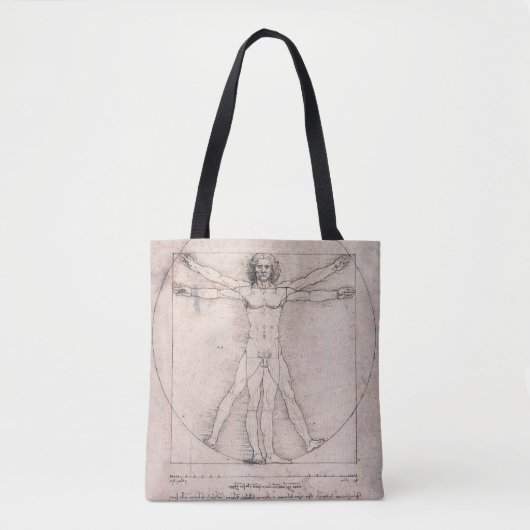 Vitruvian ManVitruvian Man, Leonardo da Vinci Tote Bag (Voorkant)