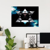 Vitruvian Merkaba - LARGE Poster (Thuiskantoor)