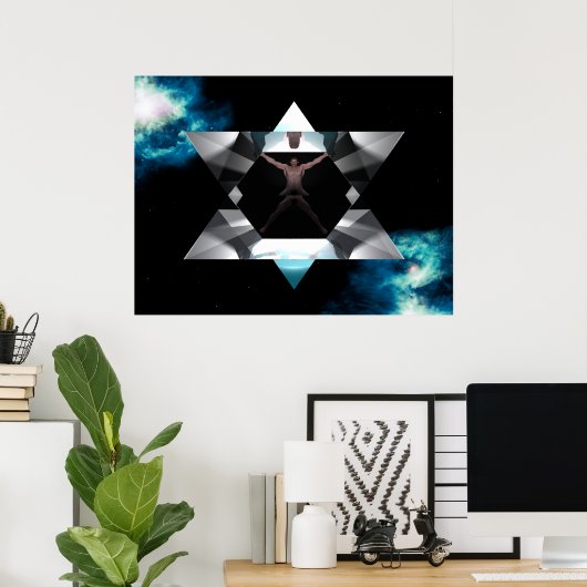 Vitruvian Merkaba - LARGE Poster (Thuiskantoor)