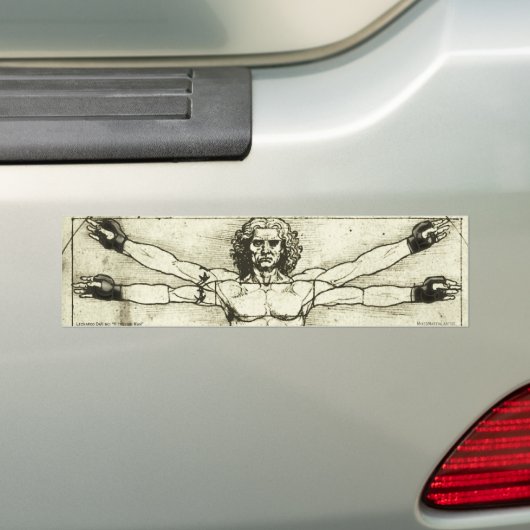 Vitruvian MMA Man Bumpersticker (Op auto)