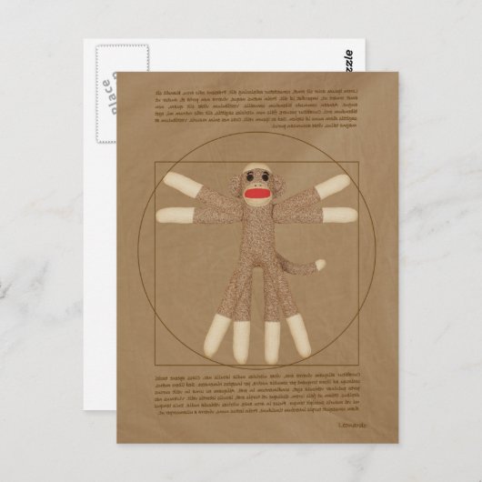 Vitruvian Monkey Briefkaart (Voorkant / Achterkant)