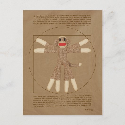 Vitruvian Monkey Briefkaart (Voorkant)