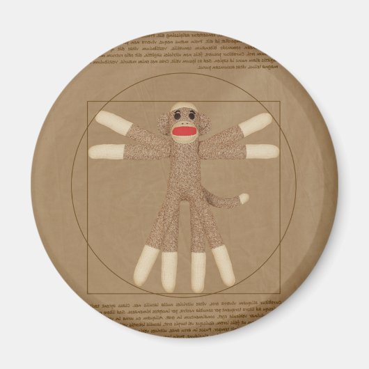 Vitruvian Monkey Magnet (Voorkant)