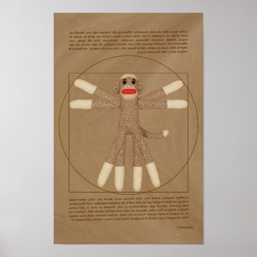 Vitruvian Monkey Poster (Voorkant)