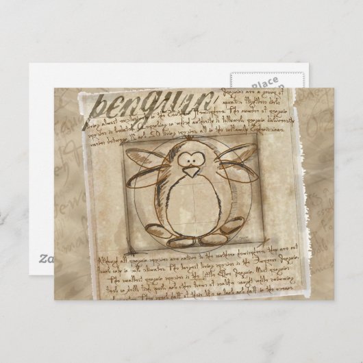 Vitruvian Penguin Briefkaart (Voorkant / Achterkant)