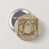 Vitruvian Penguin Ronde Button 5,7 Cm (Voorkant /achterkant)