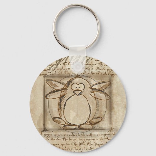 Vitruvian Penguin Sleutelhanger (Voorkant)
