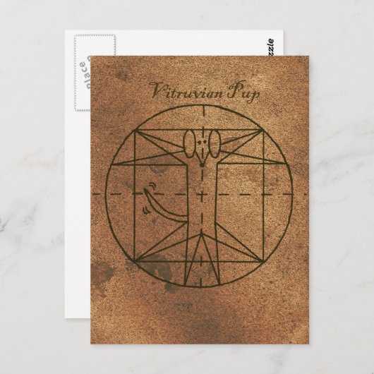 Vitruvian Pup Briefkaart (Voorkant / Achterkant)