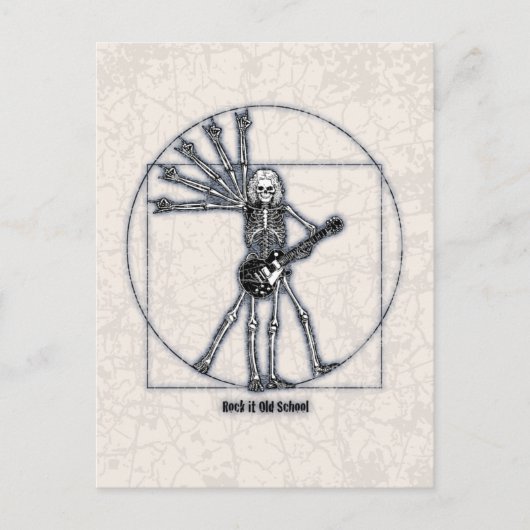 Vitruvian Skeleton Briefkaart (Voorkant)