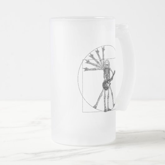 Vitruvian Skeleton Matglas Bierpul (Voorkant rechts)