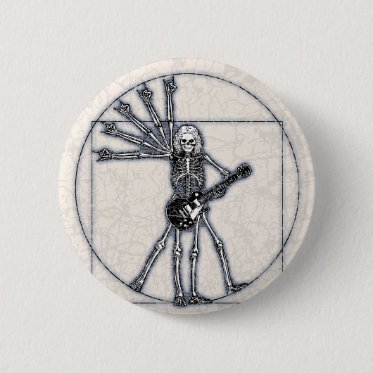 Vitruvian Skeleton Ronde Button 5,7 Cm (Voorkant)