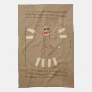 Vitruvian Sock Monkey Theedoek