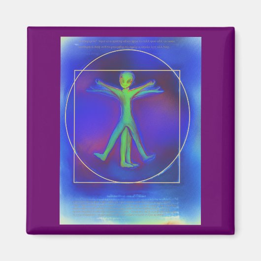 Vitruvian Space Alien magneet (Voorkant)